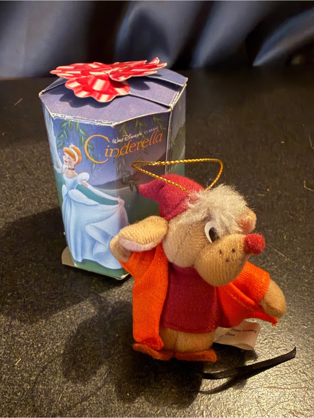 Vintage 1987 McDonalds Cinderella Jaq Mouse Plush Ornament with Box Disney